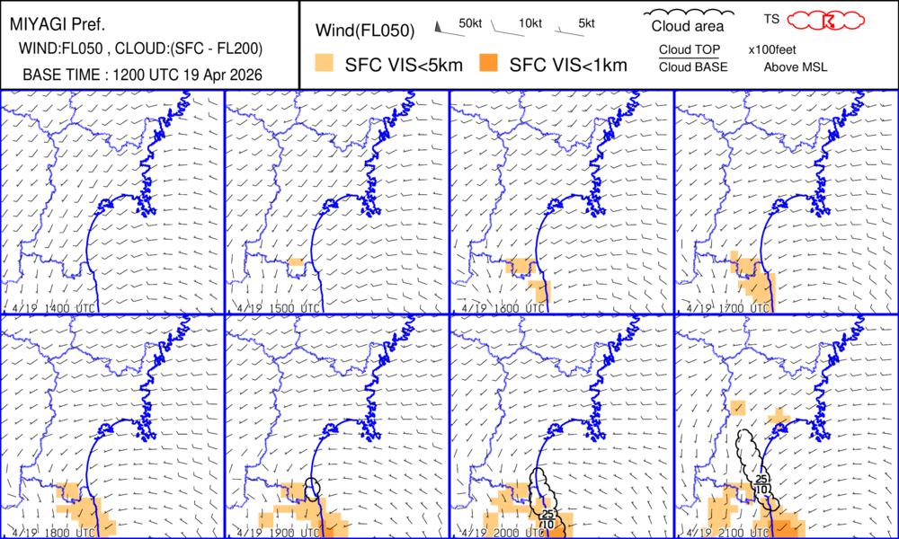 宮城エリアのSIGWXチャート