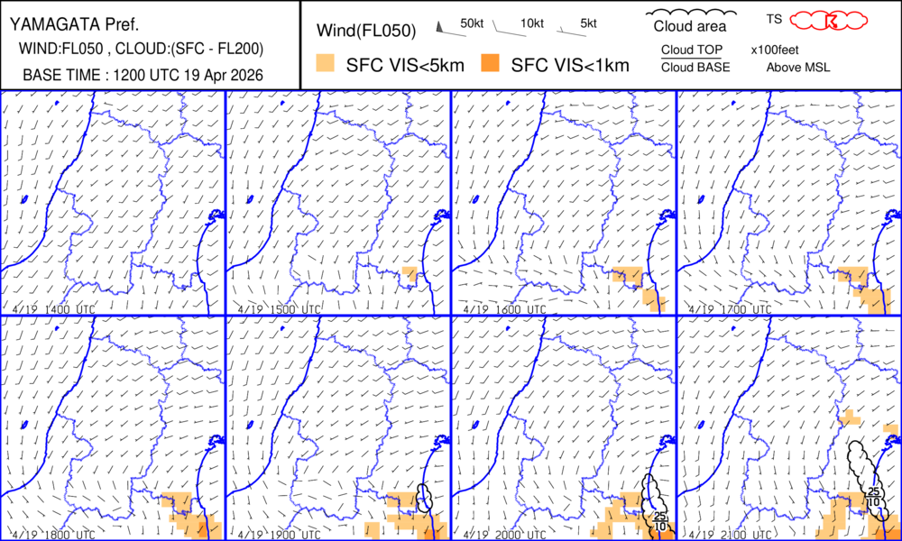 山形エリアのSIGWXチャート