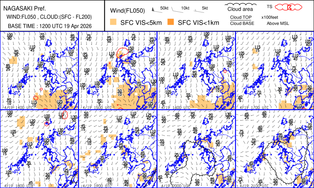 長崎エリアのSIGWXチャート