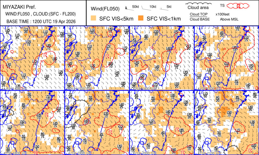 宮崎エリアのSIGWXチャート