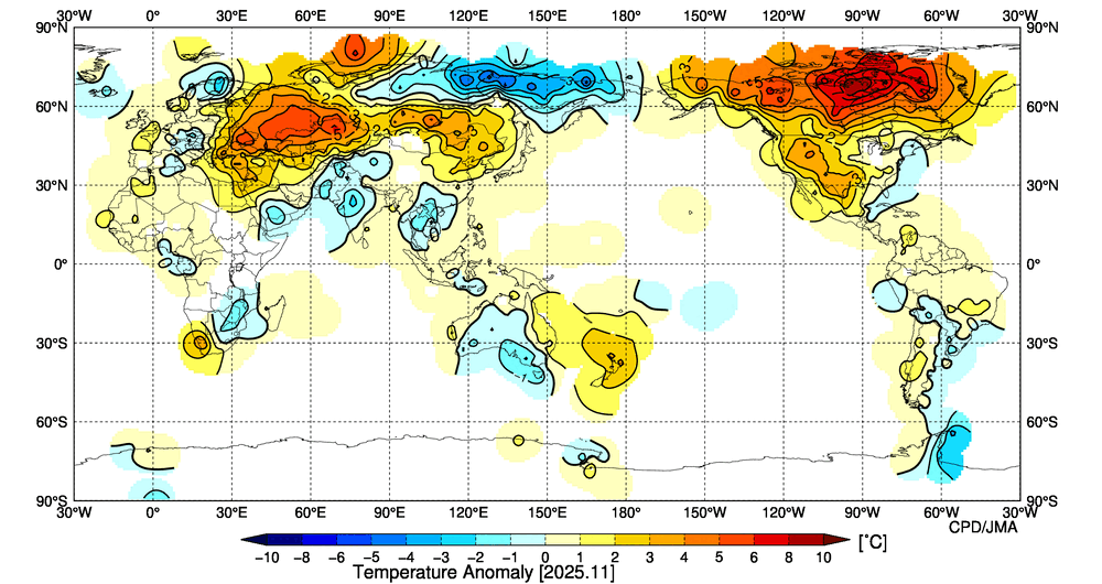 月平均気温偏差図の図