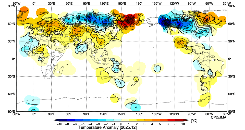 月平均気温偏差図の図