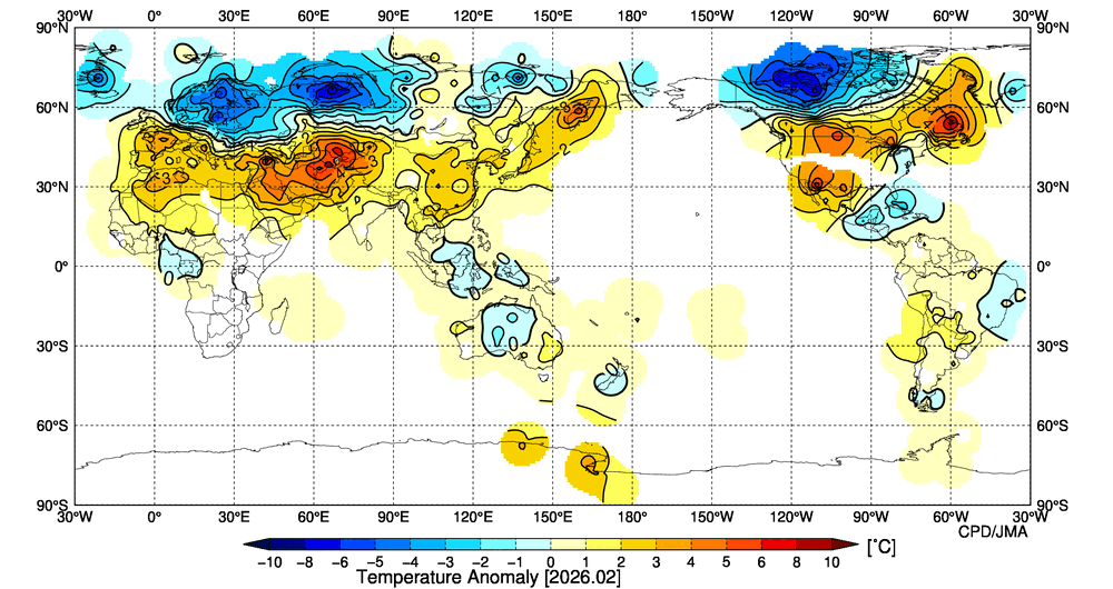 月平均気温偏差図の図