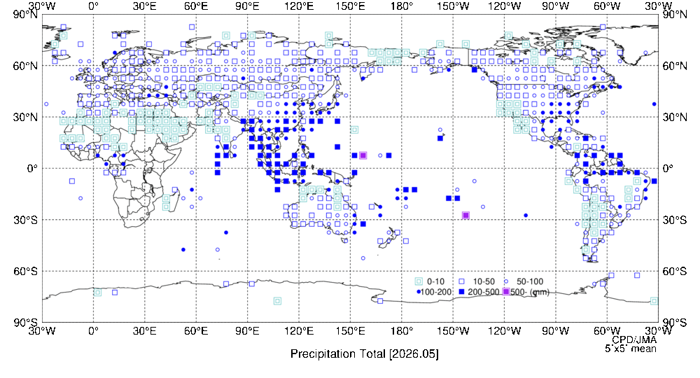 月降水量階級分布図の図