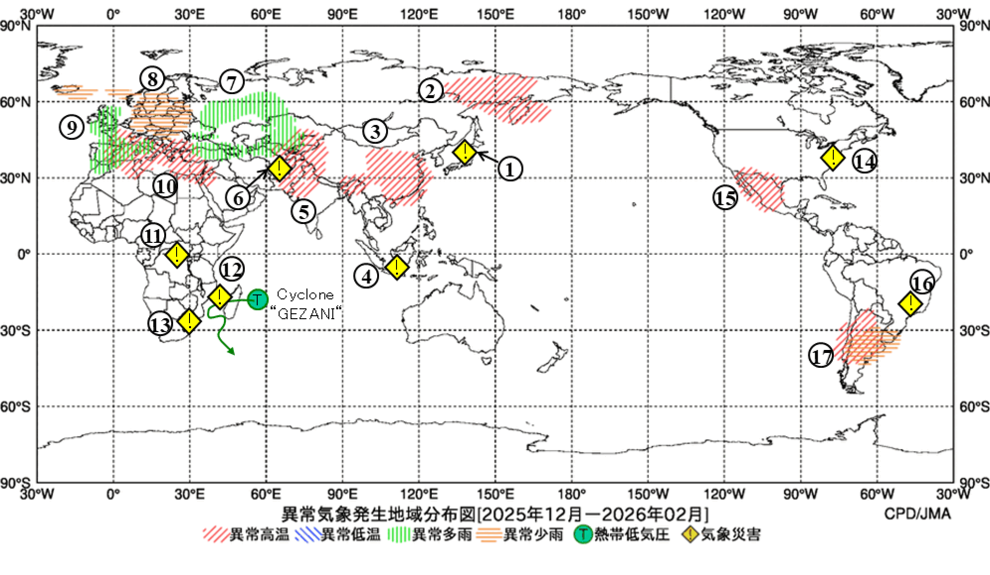 異常気象現象分布図