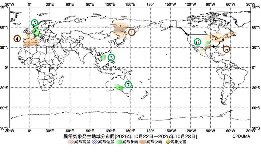 異常気象現象分布図