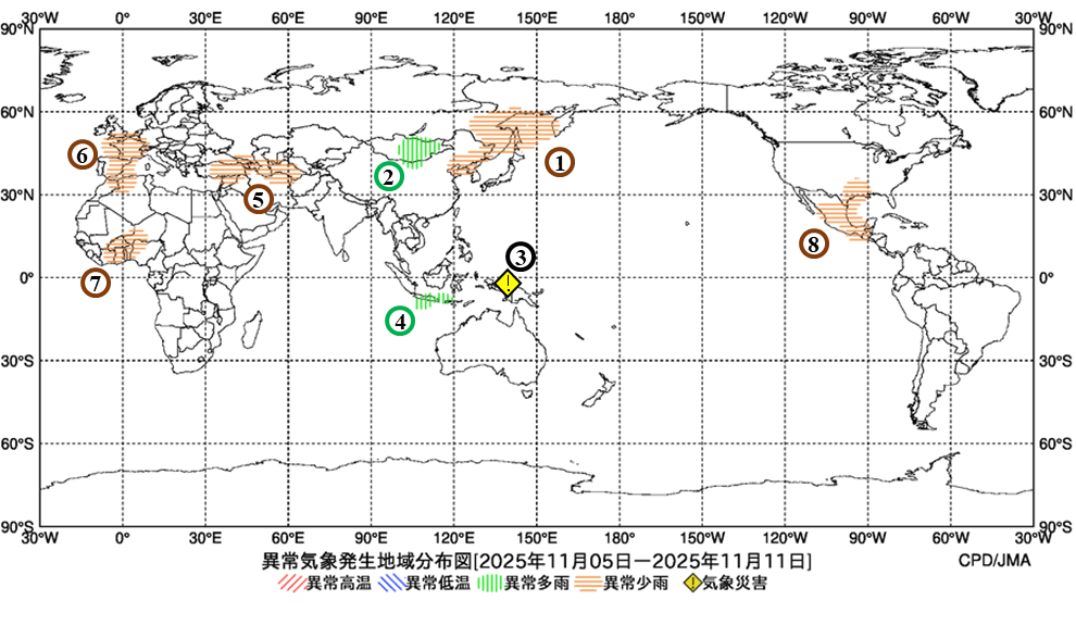 異常気象現象分布図