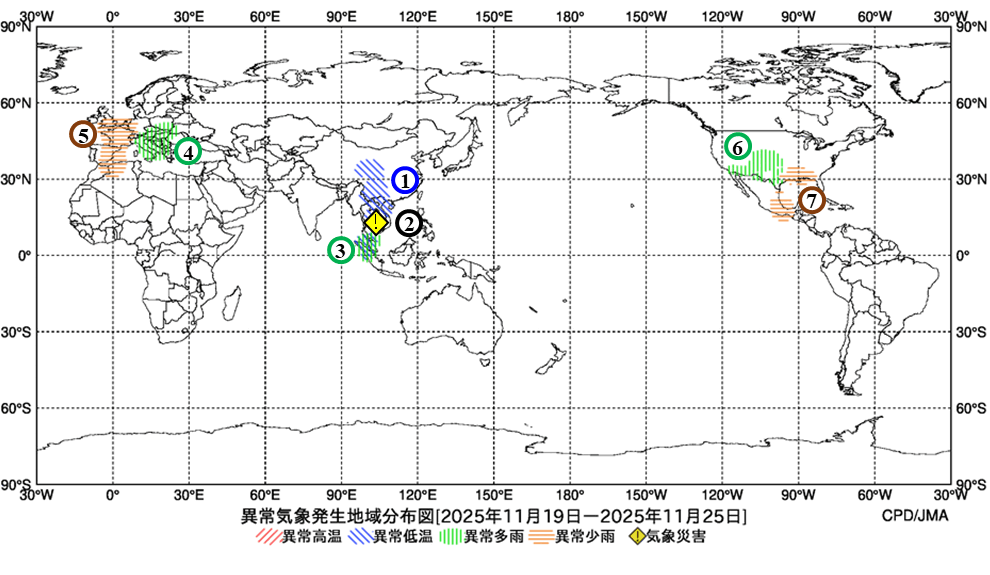 異常気象現象分布図