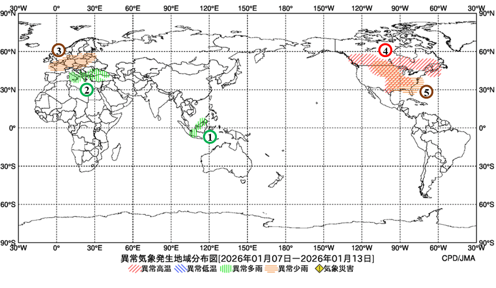 異常気象現象分布図