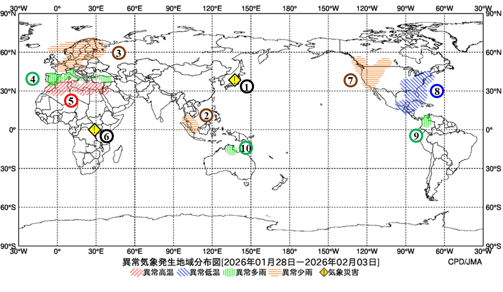 異常気象現象分布図