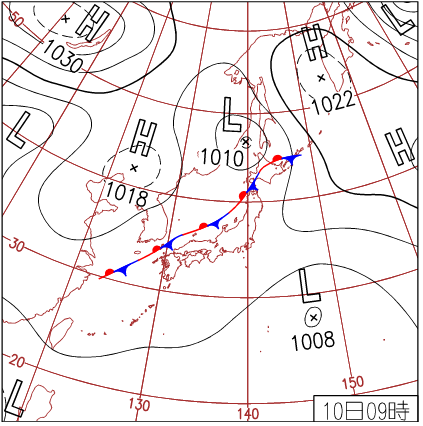 2012年9月10日9時の天気図
