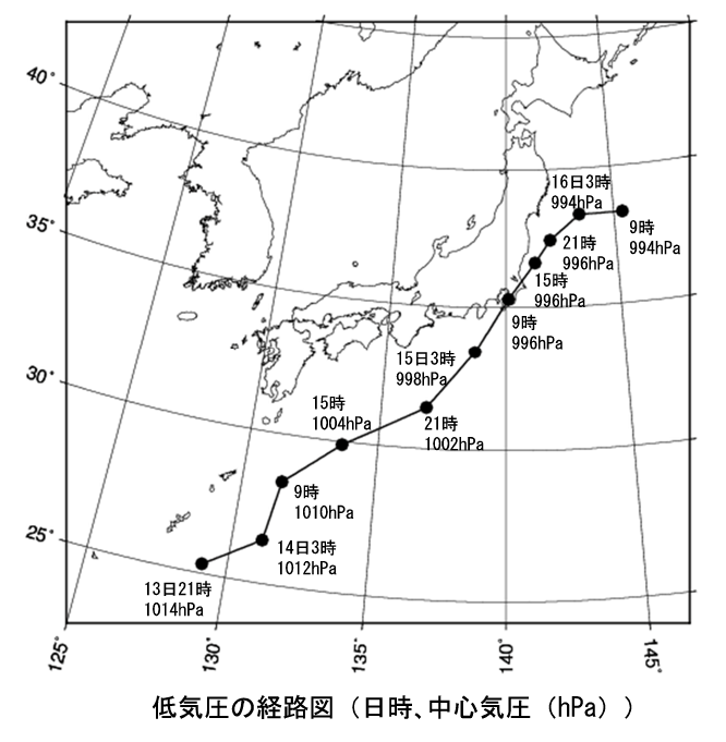 低気圧の経路図