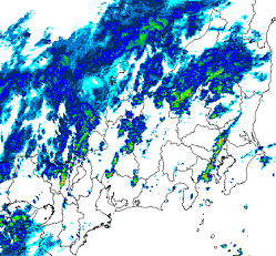 2005年9月4日21時の気象レーダーによる10分間降水強度