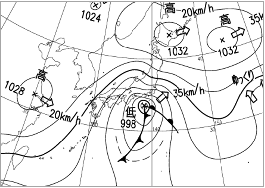 2014年2月15日03時の天気図