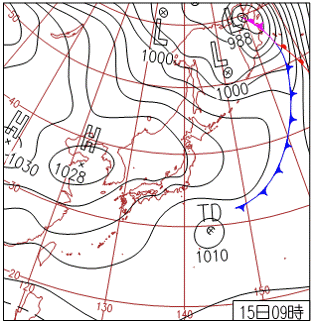 2013年10月28日の天気図