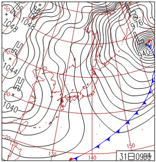 2010年12月31日の天気図