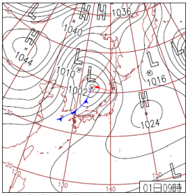 ２０１３年３月１日９時の天気図