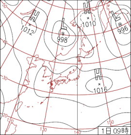 ２０１３年８月１２日９時の天気図