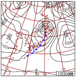 Weather chart at 00UTC, 23 September 2012