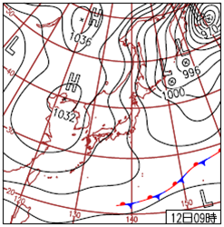 Weather chart at 00UTC, 12 December 2012
