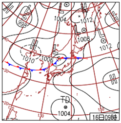 Weather chart at 00UTC, 16 July 2012