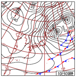 Weather chart at 00UTC, 10 December 2012