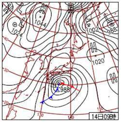 Weather chart at 00UTC, 14 January 2013