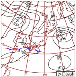 Weather chart at 00UTC, 24 June 2012