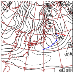 Weather chart at 00UTC, 6 January 2011
