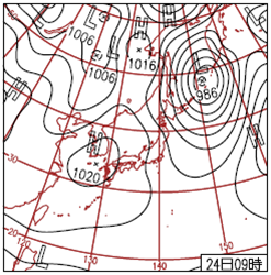 Weather chart at 00UTC, 24 October 2012