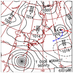 Weather chart at 00UTC, 6 August 2009