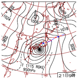  Weather chart at 00UTC, 21 September 2011