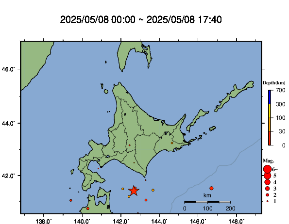 震源分布図