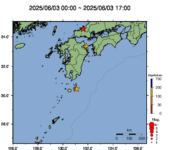 震源分布図