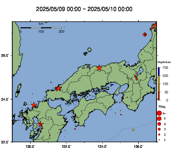 震源分布図