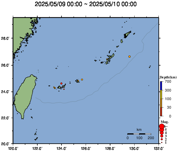 震源分布図