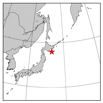 震央の位置