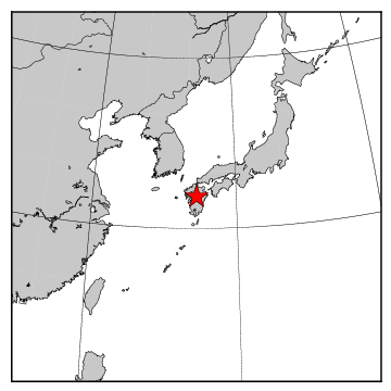 震央の位置