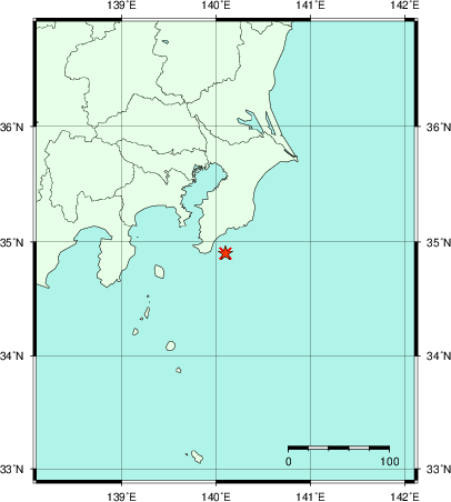 推定した震源の位置