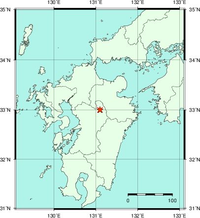 推定した震源の位置