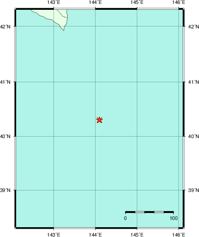 推定した震源の位置