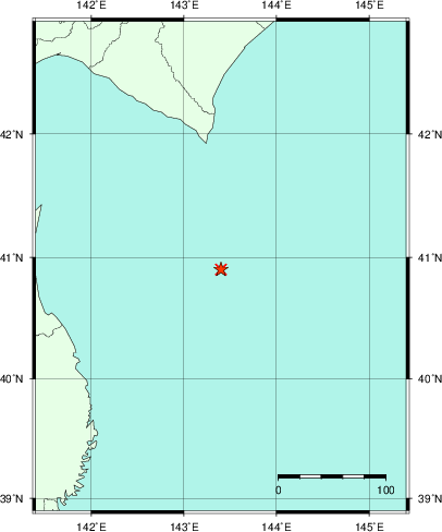 推定した震源の位置