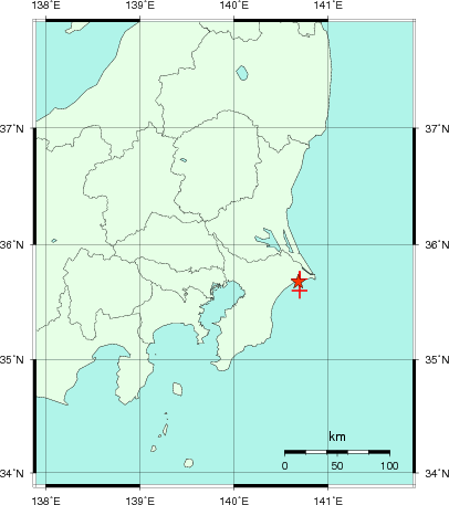 推定した震源の位置