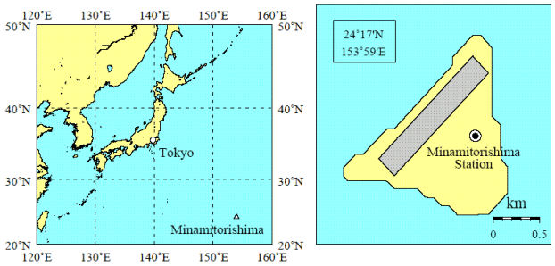Location of Minamitorishima station