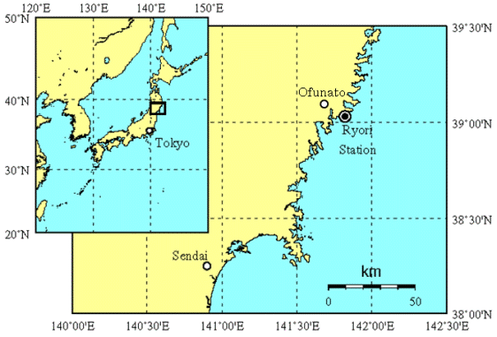 Location of Ryori station