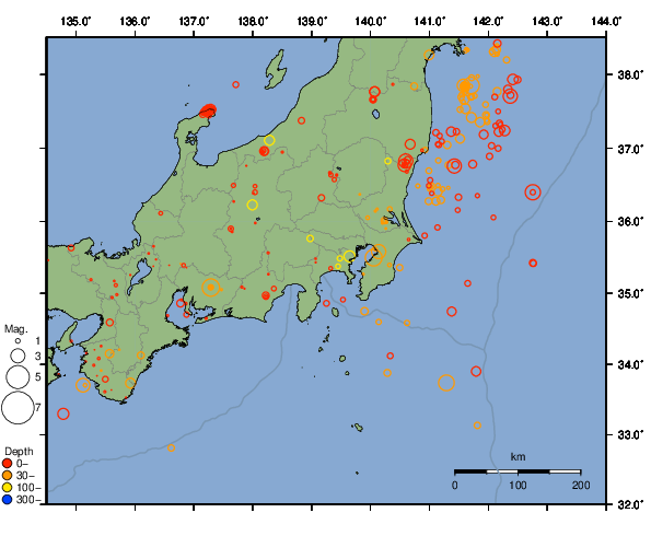 震央分布図