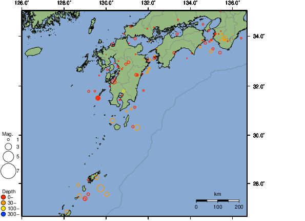 震央分布図