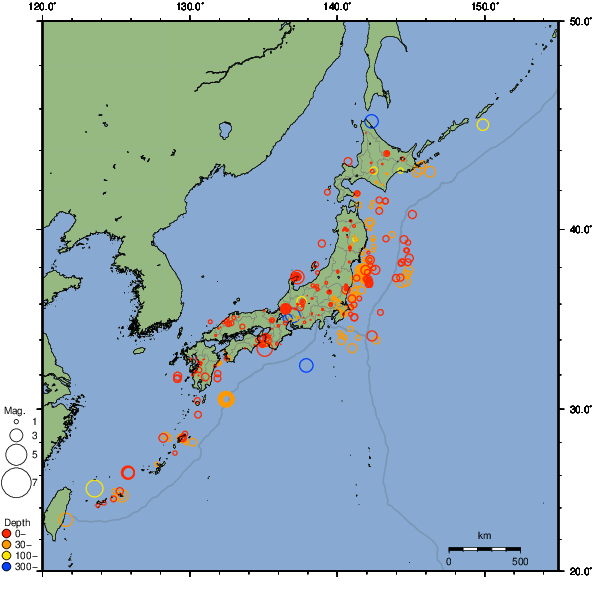 2023年04月20日の震源リスト