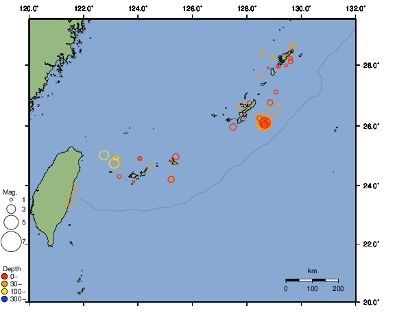 震央分布図