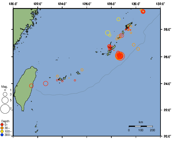 震央分布図